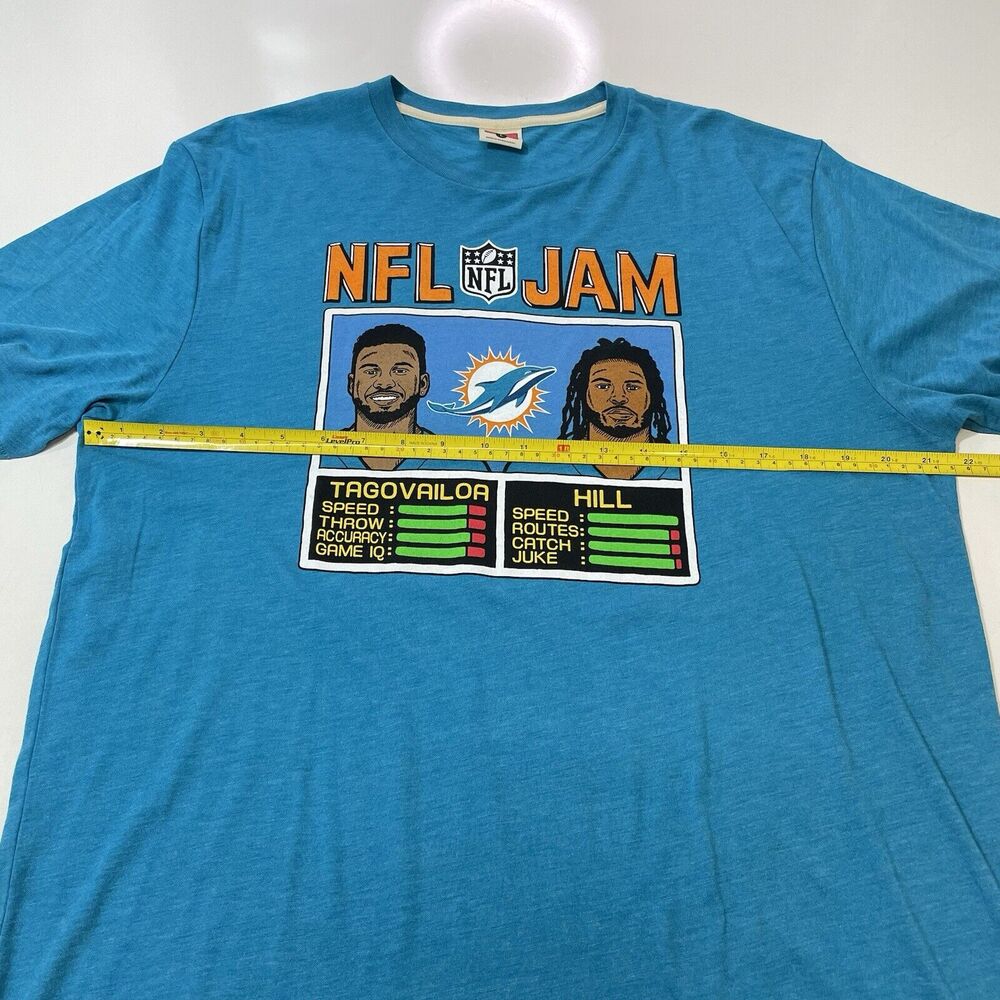 NFL Jam Men’s Miami Dolphins Tua Tagovailoa Tyreek Hill Homage Shirt Aqua Soft L - Picture 6 of 7